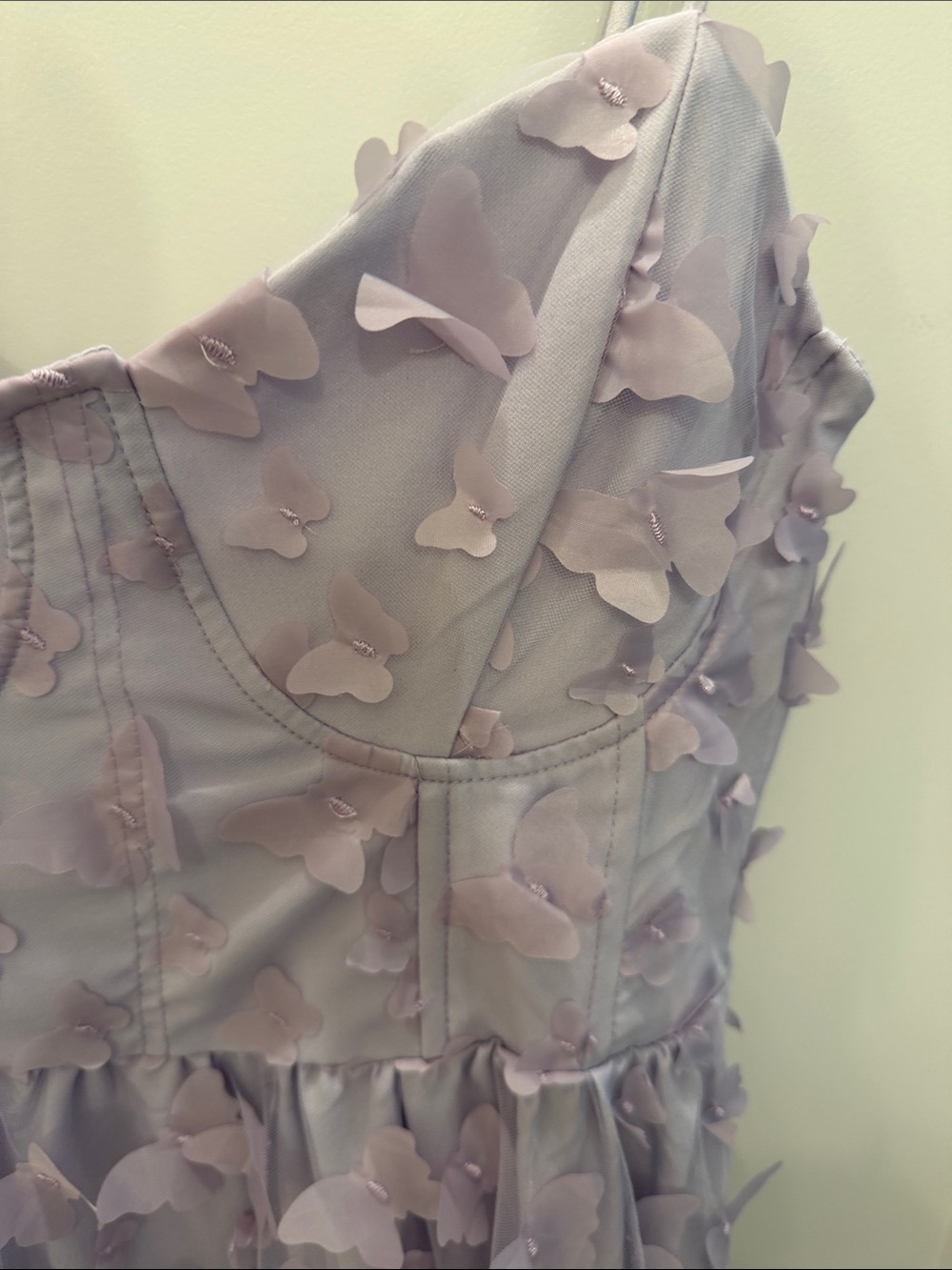 NWT-Thirty Thirty Women's Lavender Butterfly Appliqué Midi Dress (not underwire) - Picture 4 of 11